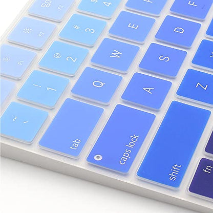ProElife Keyboard Cover for Apple Magic Keyboard 3 with Touch ID A3118 | Ombre Blue, Non-interference Design for ID Key, Dust-proof, Silicone Protective Skin, Precision Molded, Washable & Reusable - color: Ombre Blue