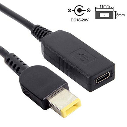 chenyang CY USB C to Rectangle ThinkPad X1 11.0 * 4.5mm Power Plug PD 65W Emulator Trigger Charge Cable - style: For Rectangle 20V