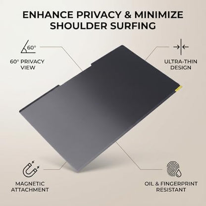 13.3 Inch Laptop Privacy Screen Protector, Magnetic PET Filter with 60 Viewing Angle and Anti Glare AR Coating, for 16 9 Laptop Screen Privacy Protection