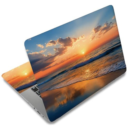 SUPERDANT Laptop Skin Sticker Laptop Decals Sunrise Beach Personalized Universal Notebook Computer Wrap Vinyl Skin Stickers Cover Art Decal Removable 12-15.6 Inch Waterproof Scratch-Resistant Gifts - style: Sunrise Sea
