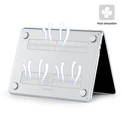 EooCoo Case for MacBook Air 15 inch M5 M4 M3 M2 2026-2023, Crystal Clear | Easy to Install, Sturdy, Plastic Hard Shell Case & Keyboard Cover & Screen Protector, Model: A3448 A3241 A3114 A2941 - color: Crystal Clear