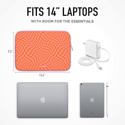 Vandel Slim MacBook Pro 14 inch Laptop Sleeve, Neoprene 14 Inch Apple MacBook Laptop Case Sleeve, Dell, HP Cover, Protective Asus, HP, Dell XPS Case, Computer Cover, Mac M1, M2, M3 Pouch - color: b. Pink Checker, size: 14 Inch