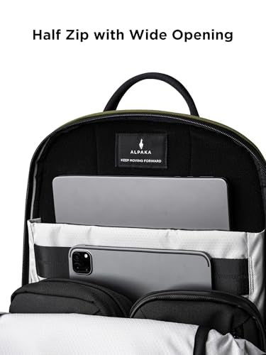 ALPAKA Elements Backpack Pro 24L Laptop Backpack Green | Fits 16-inch Laptop with Dual Bottle Pockets, Weather-Resistant Fabric Axoflux 400D, Travel Backpack for Men Work College - color: Green