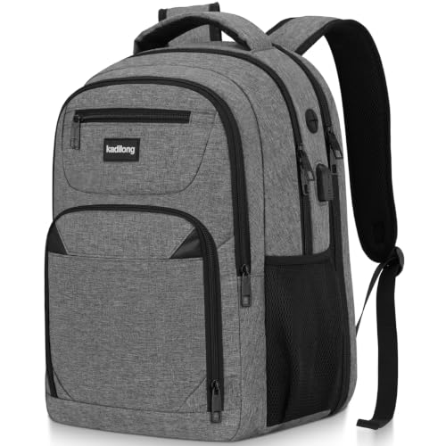 kadilong Business Laptop Backpack for Men, 15.6 Inch Travel Laptop Bag Back Pack with USB Charging Port, Water Resistant Bookbag Computer Backpack for Work College, Dark Grey - color: Darkgrey, size: 15,6 inch