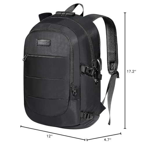 Tzowla 35 Liter Anti Theft Backpack with Giant Tumbler Holder Pocket and Lock,15.6 Inch Laptop Backpack - color: A-black, size: 35L 15.6inch