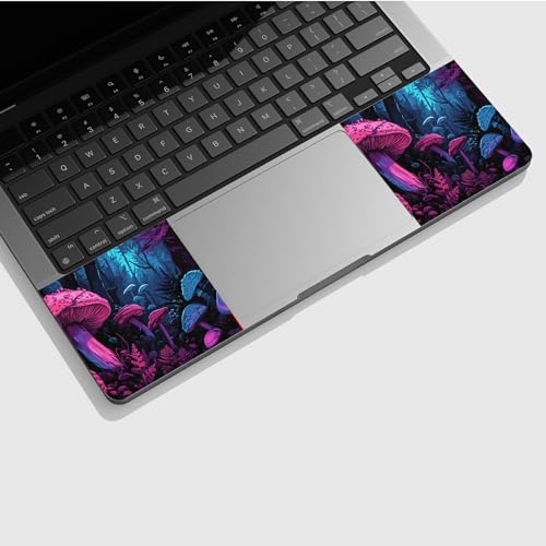 Universal Laptop Skin Sticker with 2 Wrist Pad Skins, Waterproof Scratch Resistant Vinyl Laptop Cover Decal, Cut to Fit for 11–15.6 Inch MacBook HP Dell Lenovo, Magic Mushroom - color: Magic Mushroom