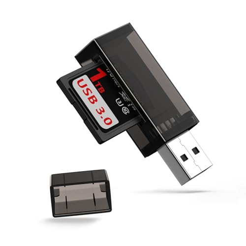USB Micro SD Card Reader for Computer,PC,2-in-1 SD Card Reader to USB Adapter,High-Speed Dual Slots Memory Card Reader Adapter for SD,SDXC, SDHC, MMC, RS-MMC, Micro SDXC, Micro SD, TF,Micro SDHC