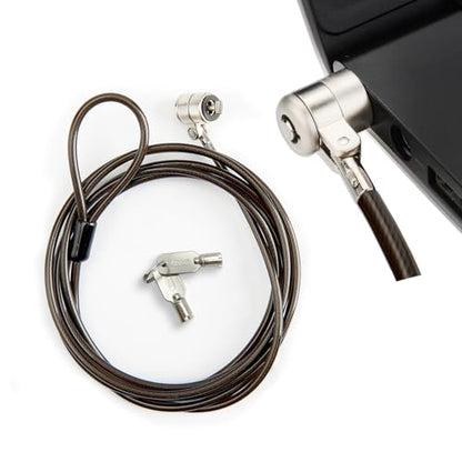 Laptop Lock, 6.6ft Anti-Theft Security Cable Lock, Heavy Duty Laptop Locking Cable for Lenovo, Asus, Acer & Other Notebooks and Tablets, 3x7mm Lock Hole, with 2 Keys Silve - color: silver-1pack