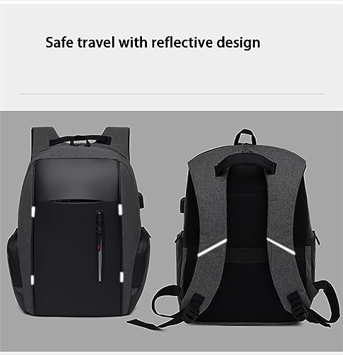 Men's Business Laptop Bag Multifunctional Rechargeable USB Backpack - color: Grey