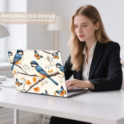 Universal Laptop Skin Sticker for 12/13/14/15.6 Inch Laptops, Reusable Vinyl Laptop Decal Cover, Waterproof Scratch Resistant Notebook Skin with 2 Wrist Pads,Hummingbirds Illustration - color: Hummingbirds Illustration