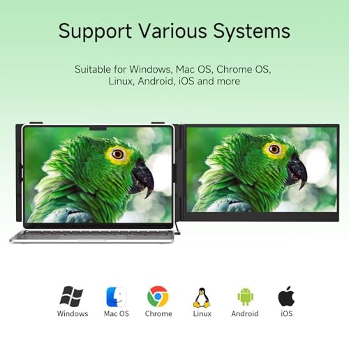 Laptop Screen Extender - 14” Ultra Thin and Light Travel Monitor for Laptop FHD 1080P Portable Second Monitor IPS Screen Display Plug & Play for Mac Windows Android iOS - size: 14.1"
