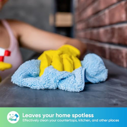 HOMEXCEL Blue Microfiber Cleaning Cloth, 12 Pack Premium Microfiber Towels for Cars, Lint Free, Scratch-Free, Highly Absorbent, Reusable Cleaning Rags for Car, Household, Kitchen, Window,11.5"X11.5" - color: Blue