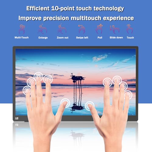 Portable Monitor Touchscreen 15.6" 2.8K Laptop Screen Extender 2880x1620,100Hz,100％sRGB,w/45° Adjustable Stand,mini HDMI USB-C Computer Display for Laptop PC Phone Mac - size: 15.6"
