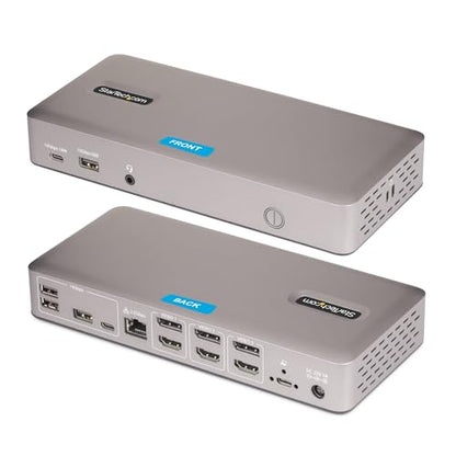StarTech USB4 Driverless Dock, Triple 4K 60Hz, HDMI or DP, 100W, 2.5GbE | USB-C dock, 3 monitors, Zero-touch Windows and ChromeOS, Not macOS, Native GPU, PXE Boot, Wake-on-LAN, Lock slot - size: Triple Monitor, style: Triple 4K60 USB4