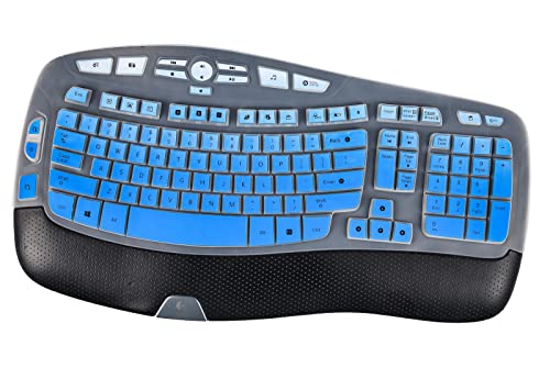 Keyboard Cover for Logitech K350 MK550 MK570 Keyboard Cover Skin for Logitech K350 MK550 MK570 Wireless Keyboards Covers Skin Protector Accessories, Ombre Blue - color: Ombre Blue