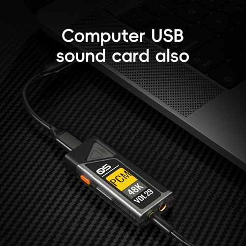 HiBy FC5 Portable Hi-Fi DAC Headphone Amplifier with 1.1” OLED Display PCM 768kHZ DSD512 MQA 8X 3.5mmPO +4.4mmBAL - color: Silver, size: FC5