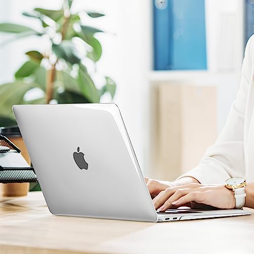 MOSISO Compatible with MacBook Air 13 inch Case M1 2022-2018 | Touch ID Plastic Hard Shell Cover Compatible with MacBook Air 13.3 inch Case, A2337 M1 A2179 A1932, Transparent - color: Transparent