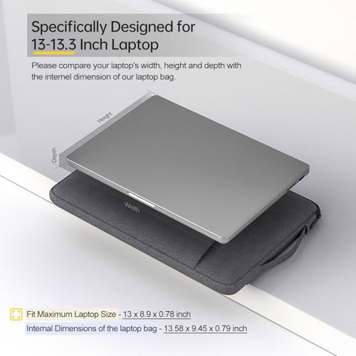 13.3 Inch Laptop Sleeve for HP ProBook 13.3/EliteBook 830, Dell Latitude 5300, ASUS Acer Lenovo 13 inch Notebook Computer Case Bag, Space Grey - color: Space Grey, size: 13.3-13.6 Inch