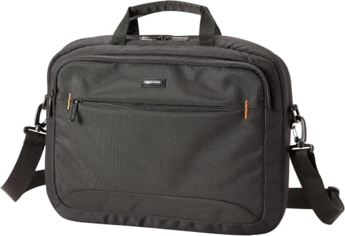 Amazon Basics Laptop Carrying Case with Shoulder Strap and Handle, Large Capacity, Black, 15.6 in (Pack of 6) - size: 15.6 Inch (Pack of 6), style: 1-pack