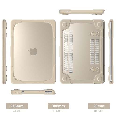 Batianda Heavy Duty Case for MacBook Neo 13 Inch 2026, Rock Gray | Fits Model A3404 A18 Pro Chip, Ergonomic Foldable Stand Holds 22lbs, TPU Bumper, Matte Translucent Shockproof Hard Shell - color: Rock Gray