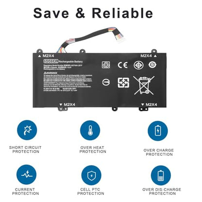 SG03XL Laptop Battery Replacement Fit for HP Envy M7-U109DX M7-U009DX 17t-U000 17-U011NR 17-U163CL 849048-421 849049-421 849314-850 849315-850 849314-856 HSTNN-LB7F 11.55V 61.6WH 3 Cell