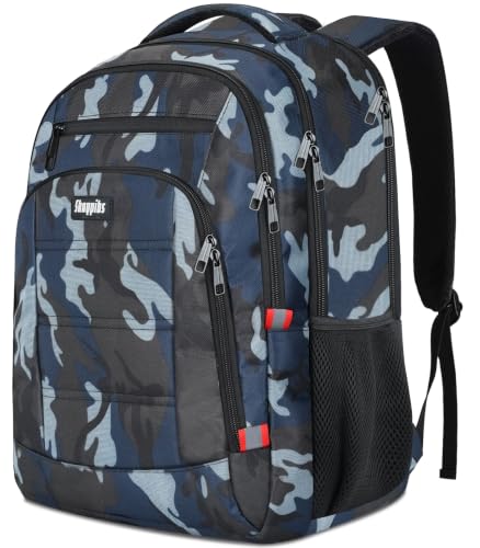 Skaypibs Laptop Backpack for Men,School Backpack Water Resistant Backpack for teens boys,Business Work College bookbag,book bag Fits 15.6 Inch,Blue Back Pack - color: A5-camouflage-blue, size: 15.6