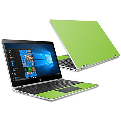 MightySkins Skin Compatible with HP Pavilion x360 15.6" (2018) - Solid Lime Green | Protective, Durable, and Unique Vinyl Decal wrap Cover | Easy to Apply, Remove, and Change Styles | Made in The USA - color: Lime Green