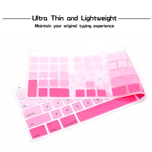 HRH Ombre Pink Silicone Keyboard Skin Cover for iMac Wired USB Full Size Keyboard with Numeric Keypad A1243(G6 MB110LL/B and MB110LL/A) - color: Ombre Pink