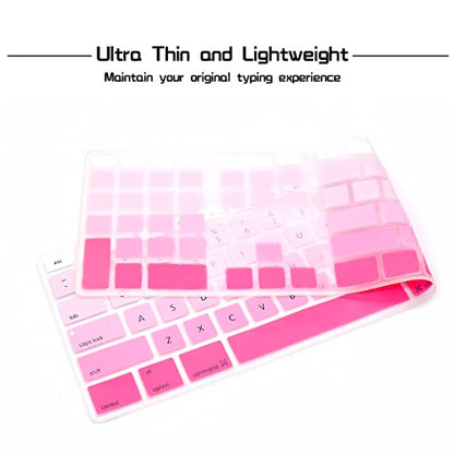 HRH Ombre Pink Silicone Keyboard Skin Cover for iMac Wired USB Full Size Keyboard with Numeric Keypad A1243(G6 MB110LL/B and MB110LL/A) - color: Ombre Pink
