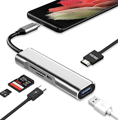 USB C to HDMI Adapter for Samsung DeX,DeX Station for Galaxy S25/S24/S23/S22/Note20/10/Tab S9/S8/S7,DeX hub with HDMI 4K,USB3.0,PD 60W,SD/TF Card Slot,Steam Deck,Nintendo Switch - color: 5IN1 SD/TF