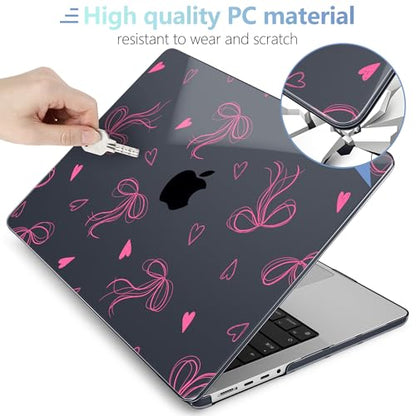 MEEgoodo Case for MacBook Pro 16 inch 2026 2024 2023 2021, Laptop Hard Shell Compatible with M5 M4 M3 M2 M1 Pro/Max Chip, Fit Model A3429/A3428/A3403/A3186/A2991/A2780/A2485, Ribbons Bow - color: Ribbons Bow