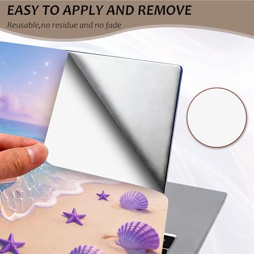 Laptop Skin 12.1-15.6 inch Removable Universal Reusable Laptop Sticker Decal,Waterproof No Residue Vinyl Cover,Scratch-Resistant Cuttable Full Wrap Sticker for Notebook, Pastel Ocean Beach Starfish - color: Pastel Ocean Beach Starfish