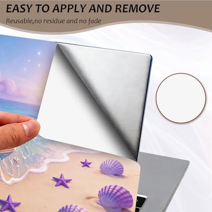 Laptop Skin 12.1-15.6 inch Removable Universal Reusable Laptop Sticker Decal,Waterproof No Residue Vinyl Cover,Scratch-Resistant Cuttable Full Wrap Sticker for Notebook, Pastel Ocean Beach Starfish - color: Pastel Ocean Beach Starfish
