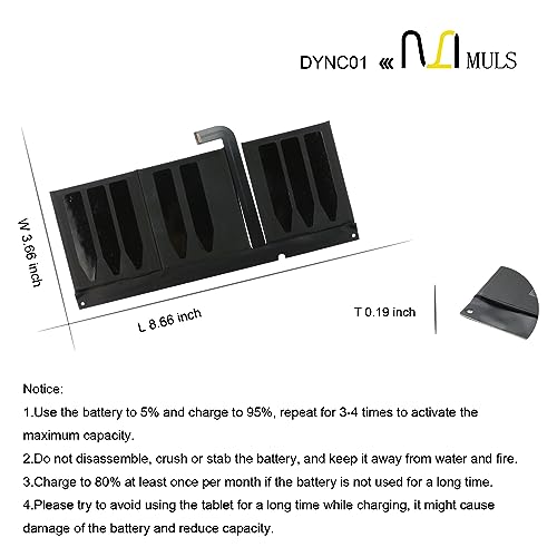 MULS 96BTA016H DYNC01 Laptop Battery for Microsoft Surface Pro 8 1983 1982 | 96BTA015H 11.38V 4414mAh 50.2Wh with Tools, Perfect Compatibility, Extended runtime, Multi-Protection Safety