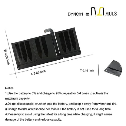 MULS 96BTA016H DYNC01 Laptop Battery for Microsoft Surface Pro 8 1983 1982 | 96BTA015H 11.38V 4414mAh 50.2Wh with Tools, Perfect Compatibility, Extended runtime, Multi-Protection Safety