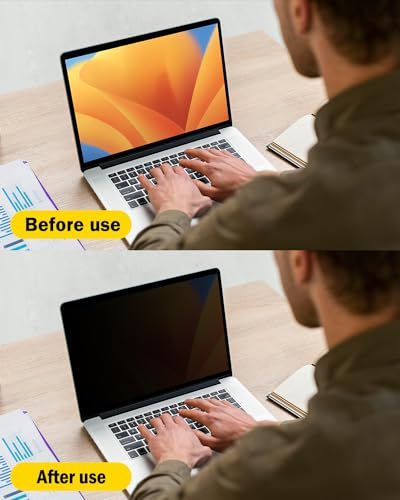 F FORITO 16 Inch 16:10 360° Laptop Privacy Screen Protector, Anti Peeping and Anti Glare Laptop Privacy Shield, Reduce Eye Strain & Eye Protection - size: 16 Inch Computer with 16:10 Aspect Ratio