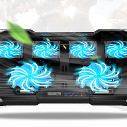 Veemoon Adjustable Laptop Cooling Pad with RGB LED Fan 7-Angle Height Adjustable Alloy Stand USB Powered Laptop Fan Cooler and Notebooks
