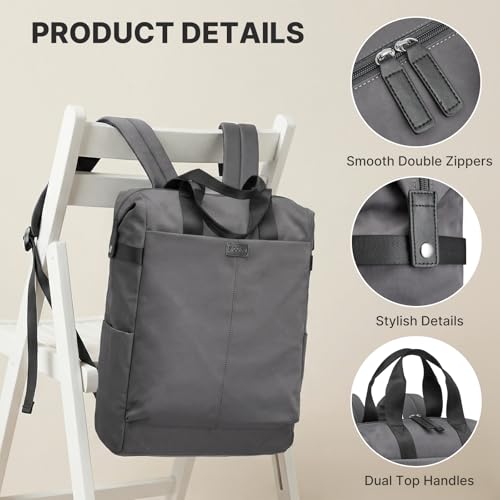 G4Free Protective 16" Laptop Backpack, Large Work Bag for Men Women, Slim Casual Backpacks for Travel, College, Business, Dark Gray - color: Dark Gray
