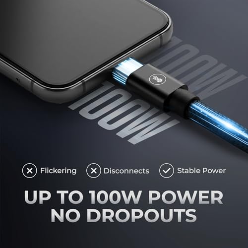 McClinton & Co. USB C to USB C Cable 6ft | 100W PD Fast Charging for Samsung Galaxy S25/S24/S23/S22, iPhone 16/15 Pro Max, Google Pixel, Motorola, OnePlus | Durable Braided, Snug Fit USB-C Cord