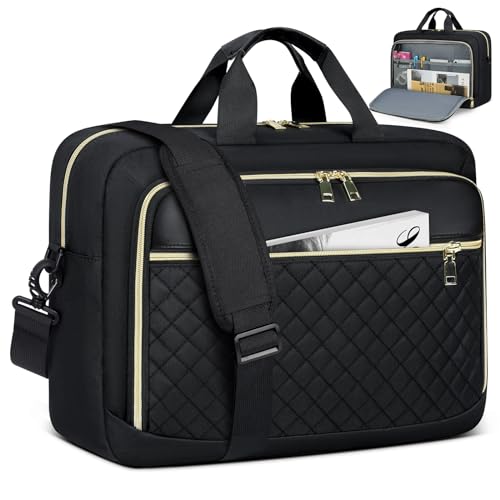 NEWHEY Laptop Bag 17.3 Inch Laptop Briefcase for Women Men Waterproof Shoulder Messenger Bag Large Computer Bag for Business Office Work College, Black - color: Black, size: 17 inch