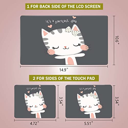 Laptop Notebook Skin Sticker Cover Decal Fits 12 13 13.3 14 15 15.4 15.6 inch Laptop Protector Notebook PC | Easy to Apply, Remove and Change Styles (Cute Cat) - color: Cute Cat