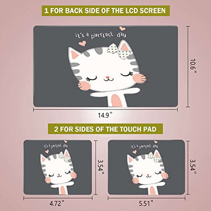 Laptop Notebook Skin Sticker Cover Decal Fits 12 13 13.3 14 15 15.4 15.6 inch Laptop Protector Notebook PC | Easy to Apply, Remove and Change Styles (Cute Cat) - color: Cute Cat