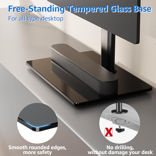 MOUNTUP Vertical Dual Monitor Stand, Stack Two Screens up to 32 inches,33 Lbs, Free-Standing Monitor Desk Mount, Monitor Riser with Swivel, Tilt, Height Adjustable, VESA Stand 100 x 100mm, 75 x 75mm - size: Dual