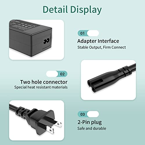 Replacement for HP Laptop Computer Charger, 45W Smart Blue Tip AC Adapter for Pavilion Stream, 7.5ft Power Cord (19.5V 2.31A, 4.5mm Connector)