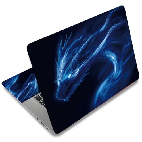 SUPERDANT Laptop Skin Sticker Blue Dragon Laptop Decals Personalized Universal Notebook Computer Wrap Vinyl Skin Stickers Cover Art Decal Removable 12-15.6 Inch Waterproof Scratch-Resistant Gifts