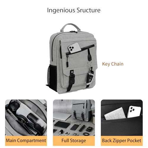 Crossbody Messenger Bag for Men: 13L Multi-pocket Satchel Sling Bags - color: Grey