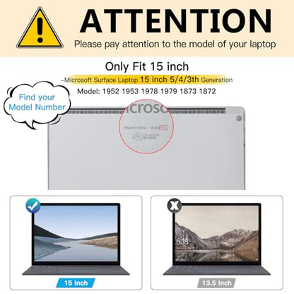 FILMEXT Privacy Screen Protector for Microsoft Surface Laptop 3/4/5th Gen 15 inch Model 1952 1953 1978 1979 1873 1872, Full Removable Surface Laptop Privacy Screen 15" Anti-Spy Anti-Glare Blue Light Filter