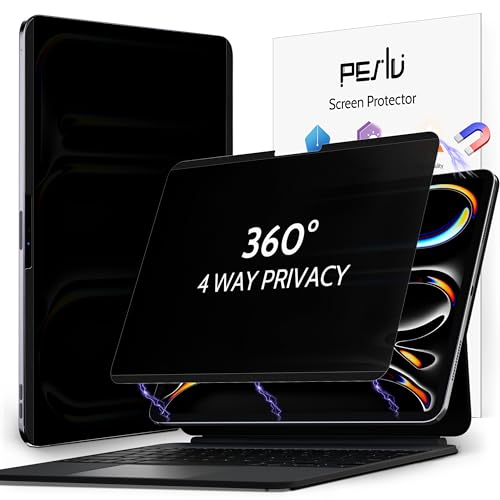Peslv 4-Way Magnetic Privacy Screen for iPad Pro 13 Inch M4/M5 [2024/2025 7/8th Gen], 360 Removable Anti Blue Light Glare Spy Filter, High Sensitive Bubble-Free Black Security Screen Protector - size: iPad Pro 13" 2024-2025 B
