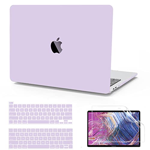 Anban for MacBook Pro 13 inch Case 2025 2024 2023 2022 2021 2020-2016 M2 M1 | Model A2338 A2251 A2289 A2159 A1989 A1708 A1706, Plastic Laptop Hard Shell Case with Keyboard Cover &Screen Protector, Purple - color: Lavender Purple