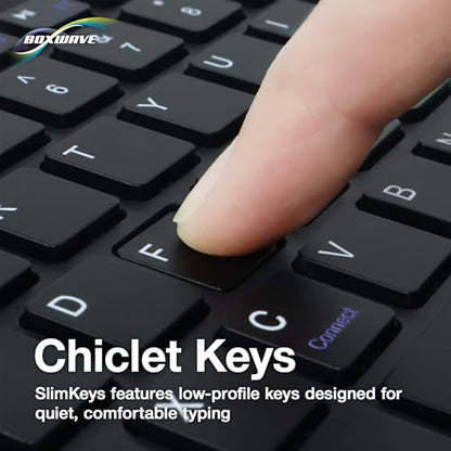 BoxWave Keyboard Compatible with Samsung Galaxy Z Flip7 - SlimKeys Bluetooth Keyboard with Trackpad, Portable Slim TouchPad - Jet Black